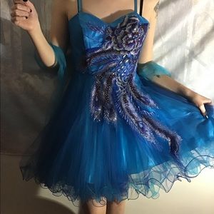 Peacock prom dress